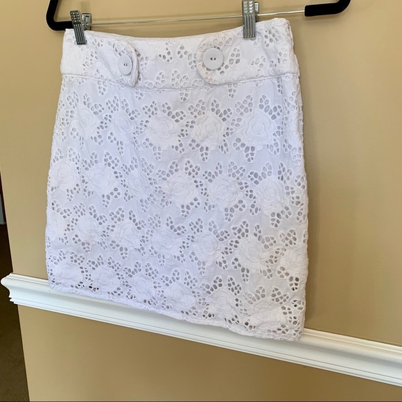 Cynthia Rowley White Eyelet Skirt - Picture 2 of 5